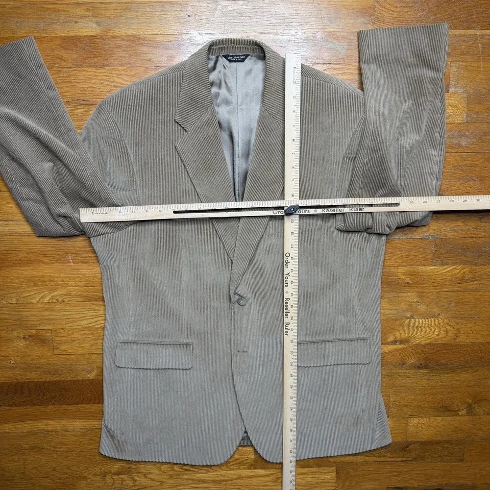 Chaps Ralph Lauren Corduroy Men Blazer 46R Tan Cotton Sport Coat Classic Vintage